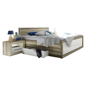 Venda POSTELJNA GARNITURA 180 cm x 200 cm , leseni material barve hrasta, bela
