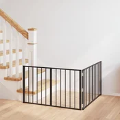 vidaXL Pasja vrata 2 pcs Črna 100 x 60 cm Cinkana jeklena