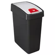 Koš s pokrovom in dvojnim odpiranjem 25 L