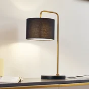 Namizna svetilka Lindby Hillary, črna/zlata, marmor, 49 cm - Dnevna soba/jedilnica - Skandinavski - črna, zlata - Tkanine/tekstil