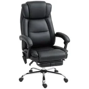Homestar Ergonomski pisarniški stol z masažno funkcijo in naslonom za noge črne barve