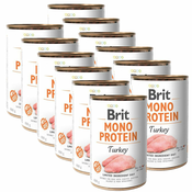 Konzerva Brit Mono Protein Turkey, 12x400 g