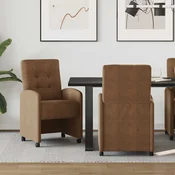 vidaXL Jedilni stoli 2 pcs Rjava 57 x 67 x 98 cm Umetno semiš usnje
