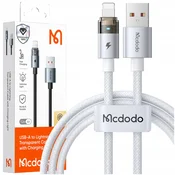 Mcdodo MCDODO USB KABEL ZA HITRO POLNJENJE ZA IPHONE LIGHTNING PD 36W 1M LED BELA