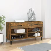 Ormaric za cipele dimljeni hrast 102x35x55 cm konstruirano drvo