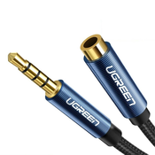 Audio 3.5 mm male to female AUX kabel Ugreen - 3m - crni