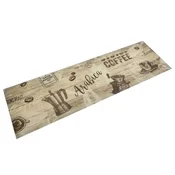 shumee vidaXL Kuhinjska preproga z vzorcem kavne barve, rjava, 45x150 cm, žamet