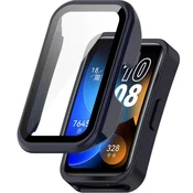 GS Ovitek 2 v 1 + kaljeno steklo za Huawei Band 8/Huawei Band 9/Huawei Band 10, temno moder