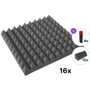 Mega Acoustic PA-PMP-7 50x50x7 Room SET Dark Grey Absorpcijska pena