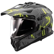 Enduro motociklisticka kaciga LS2 MX702 PIONEER II CRAZY crno-fluo žuta
