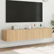 Vidaxl vidaXL Stenske TV omarice z LED-sijalko, 2 kosa, hrast sonoma, 80x35x31 cm