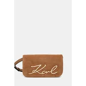 Karl Lagerfeld crossbody torbica ženska semiš K/SIGNATURE