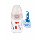 Nuk FC Plus Steklenička z nadzorom temperature 150ml 1 kos rdeča z rožami