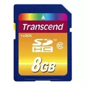 Transcend memorijska kartica Transcend SD 8GB HC SPD Class 10, TS8GSDHC10 8GB SD 3.0 SPD Class10, Format SDHC (SD2.0), Kapacitet  8192 MB, Citanje  20 MB/s, Pisanje  16 MB/s (702669)