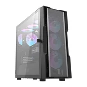 darkFlash Računalniško ohišje DARKFLASH DK431 Mesh + 4 ventilatorji ARGB (črno)