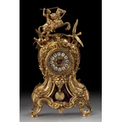 Casa Padrino luxury baroque table clock gold 27 x H. 47 cm - Handmade bronze clock baroque style - Baroque desk clock - Baroque desk decoration - Baroque decorative accessories