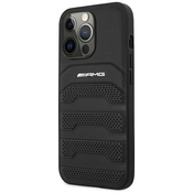 MERCEDES Etui AMG Leather Debossed Lines za iPhone 13 Pro/iPhone 13 - črno