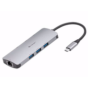 Priklopna postaja TRACER Adapter A-1 USB-C/HDMI 4K/USB 3.1/LAN/Čitalec kartic/PDW 100W