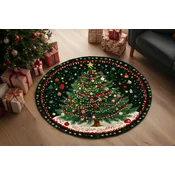 Zelena okrogla preproga z božičnim motivom o 120 cm – Conceptum Hypnose