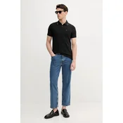 Bombažen polo Calvin Klein moški, črna barva, LV04LC239G
