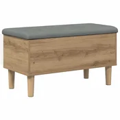vidaXL Shranjevalna klop s blazino Artisan hrast 82 x 42 x 46 cm