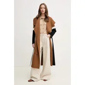 Kavbojke z mešanico lanu Pepe Jeans WIDE LEG JEANS UHW JAIMY ženske, bež barva, PL204740TC9