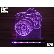 Black Cut 3D Lampa Foto aparat Roze