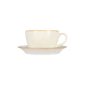 Tea cup and saucer set, porcelain, 370 ml, Seasons, Beige - Porland