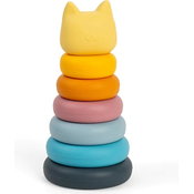 Bigjigs Toys Silikonski stolp za zlaganje Cat