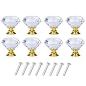 INF Diamantni gumbi iz stekla Transparent/Gold 8 kosov, (21278356)