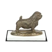 shumee Norfolški terier - kipec psa, figurica na belem podstavku, pokal za pasjo razstavo Art-Dog