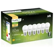LUMILED 6x LED žarnica E27 krogla P45 8W = 60W 880lm 3000K topla 180°
