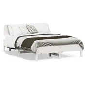 Vidaxl Posteljni okvir brez vzmetnice bel 140x200 cm trdna borovina