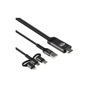 Kabl 3in1 HDMI - USB Micro/Tip C/Iphone 2K 2m Linkom