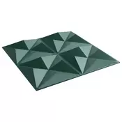 Zidne panele 48 pcs Origami zelena 50 x 50 cm XPS pjena