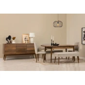 Hanah Home Trpezarijski set Vina Bench 03 0701, 7 delova, Sivi
