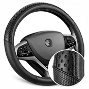 Carcommerce Prevleka za volan črna univerzalna športna eko usnjena