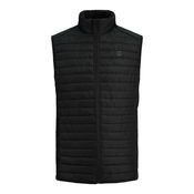 JACK & JONES Brezrokavnik Collar Noos, črna