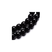Staklena perla lopta10 mm crna niska 40 kom