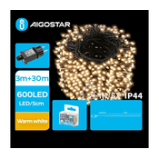 Aigostar - LED Zunanja božična veriga 600xLED/8 funkcij 33m IP44 topla bela