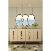 HANAH HOME Komoda Rany 150 White Travertine Gold