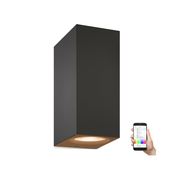 WiZ -LED RGBW prigušiva zidna svetiljka UP&DOWN 2xGU10/4,7W/230V crna Wi-Fi