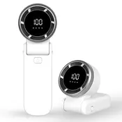 Mini ročni ventilator Techsuit A9 z LED prikazovalnikom, USB-C polnjenjem, 5 hitrostmi, 5000mAh - bel