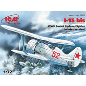 ICM maketa-miniatura Polikarpov I-15 bis zimska različica • maketa-miniatura 1:72 starodobna letala • Level 3