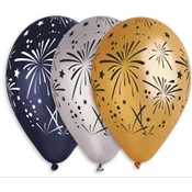 Balon, 33 cm, ognjemet, 3 različne barve, 10 kosov