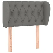 Vidaxl Vzglavje z ušesi temno sivo 83x23x78/88 cm blago