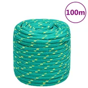 Vidaxl Vrv za čoln zelena 16 mm 100 m polipropilen