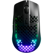 SteelSeries I Aerox 3 Wireless (2022) Onyx I Gaming Mouse I Wireless / Ultra lightweight 68g / 200 hour battery life / Dual connectivity (2.4GHz & BT) / TrueMove Air optical sensor / AquaBarrier™ wate