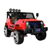 Avto na akumulator S2388 Jeep 4x4 - rdeč