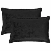 Vidaxl Prevleka za blazino 2 kos HOUTEN Črna 40 x 60 cm Flanel